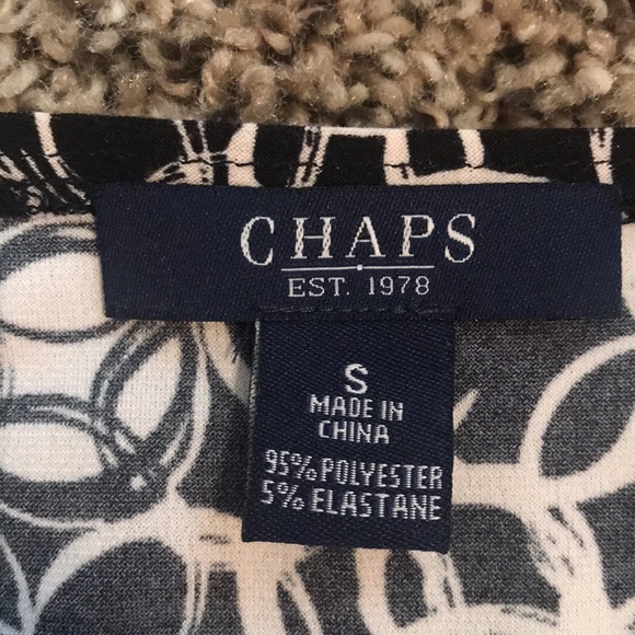 Chaps Black & White patterned dress. - Picture 4 of 5